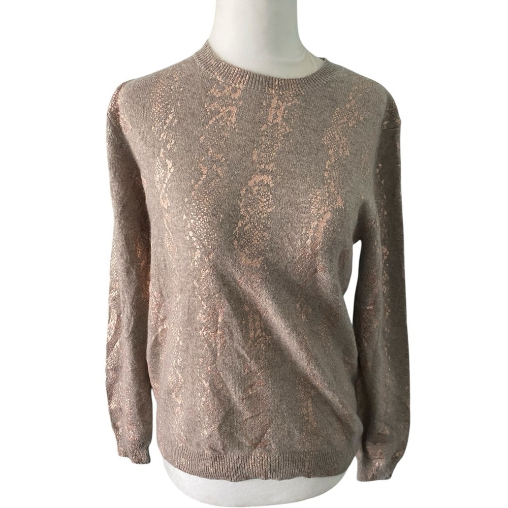Brodie Cashmere Snake foil crew neck sweater